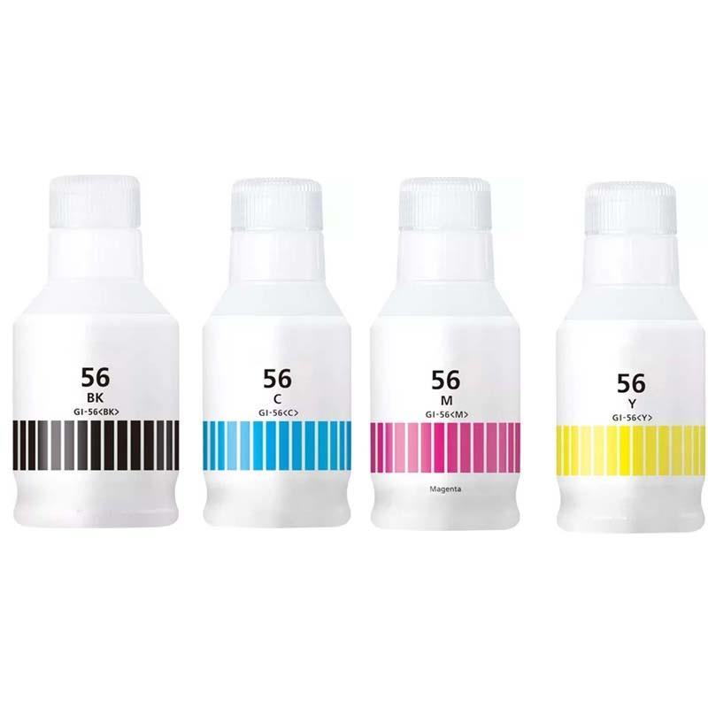 Compatible Canon GI-56 Full Set of Ink Bottles (Black/Cyan/Magenta/Yellow)